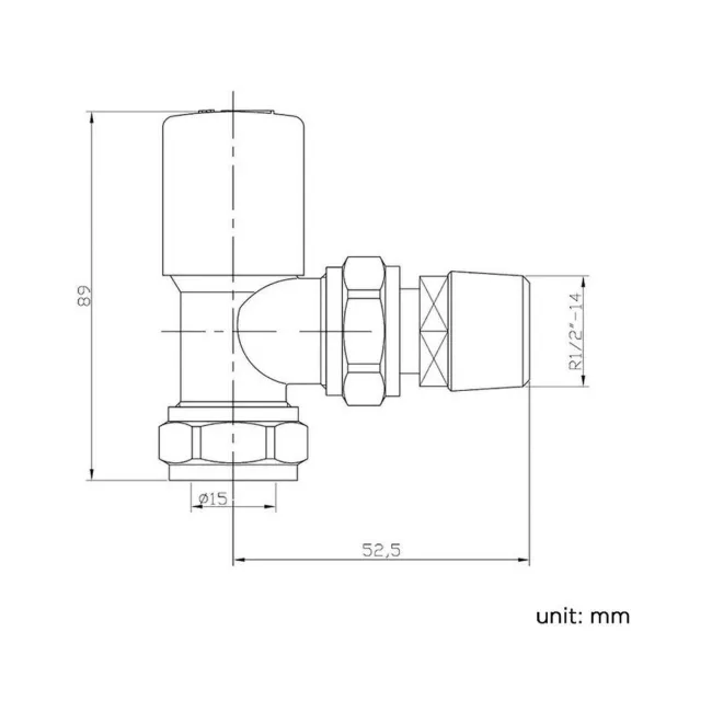 Chrome Angled Manual Radiator Valves (Pair) Standard 15mm