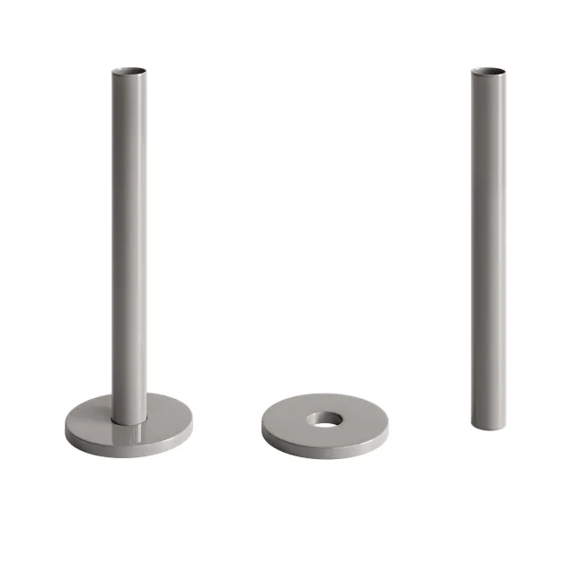 Stone Grey Pipe Connectors For Heated Towel Rails & Radiators (Pair) 150mm