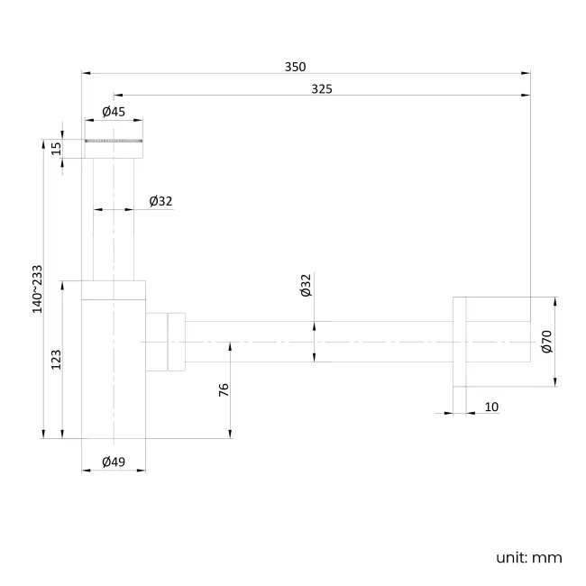 Matt Black Round Basin Bottle Trap