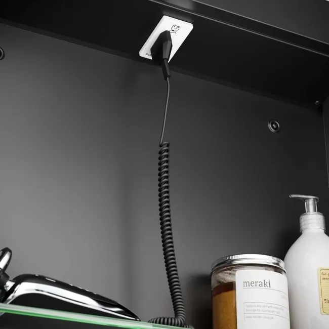 Mia Black Framed Illuminated LED Mirror Cabinet 710x1200mm