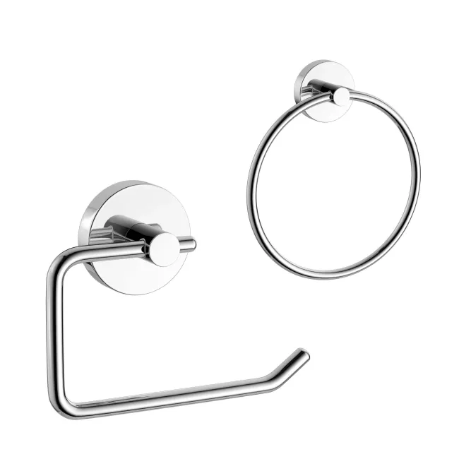 Sofia Chrome Toilet Roll Holder & Towel Ring