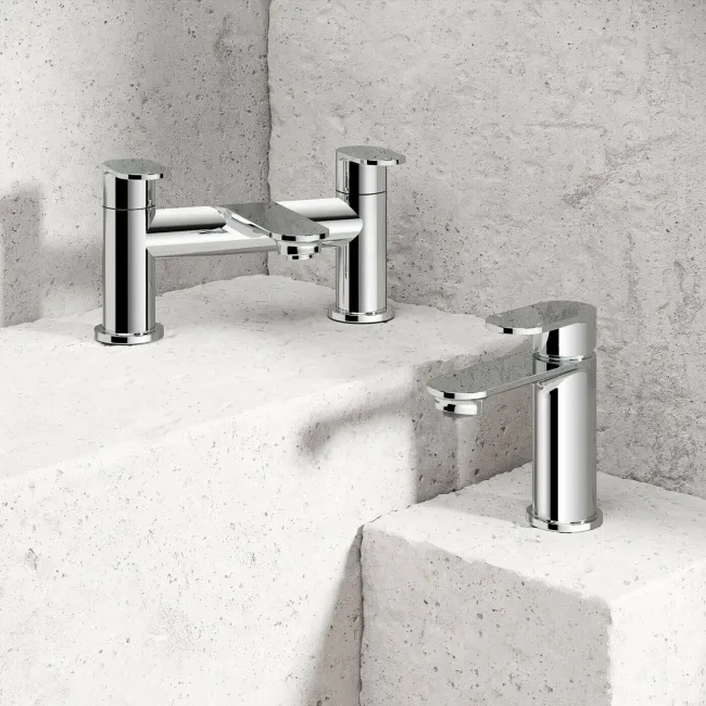 Anker Chrome Basin & Bath Mixer Tap Set