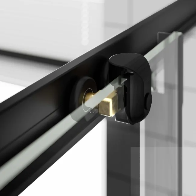 London Matt Black 6mm Sliding Shower Enclosure 1400x900mm
