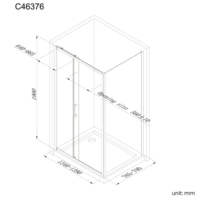 Hamburg Brushed Brass Easy Clean 8mm Sliding Shower Enclosure 1400x800mm - Easy Fix