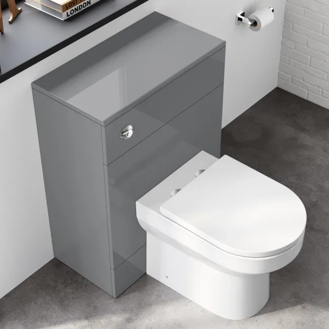 Harper Stone Grey Back To Wall Unit and Miami Toilet