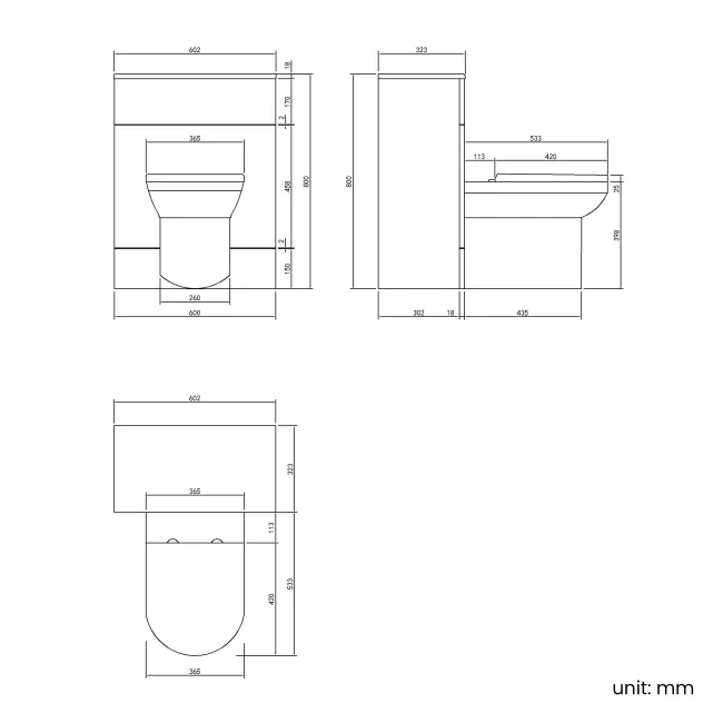 Harper Stone Grey Back To Wall Unit and Miami Toilet