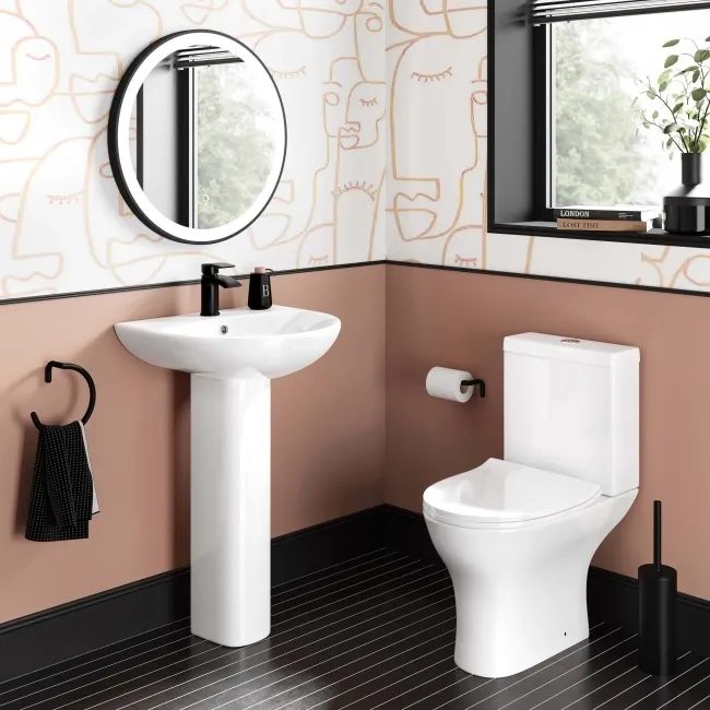 Orlando Close Coupled Toilet With Soft Close Slim Seat
