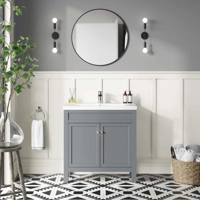 Bermuda Dove Grey Basin Vanity 800mm