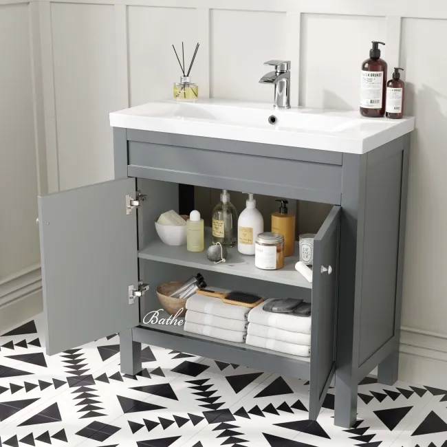 Bermuda Dove Grey Basin Vanity 800mm