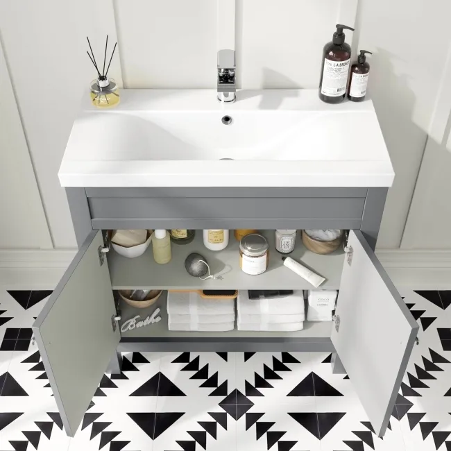 Bermuda Dove Grey Basin Vanity 800mm