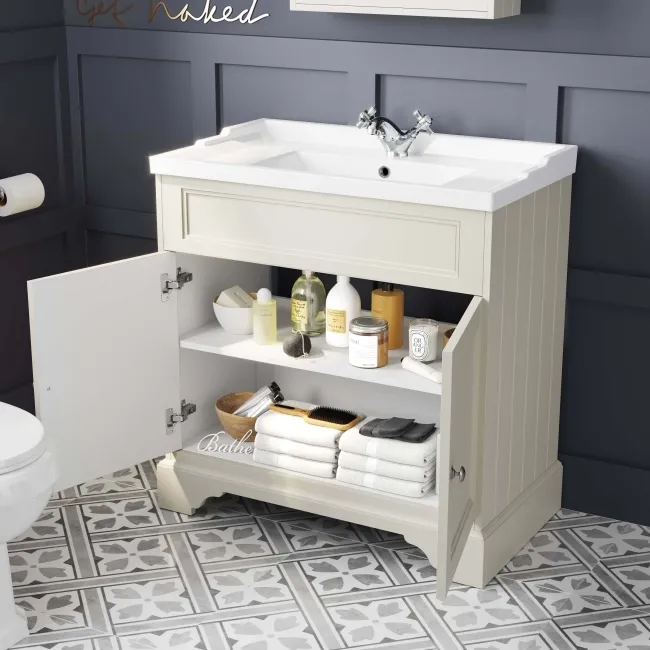 Lucia Chalk White Basin Vanity 830mm