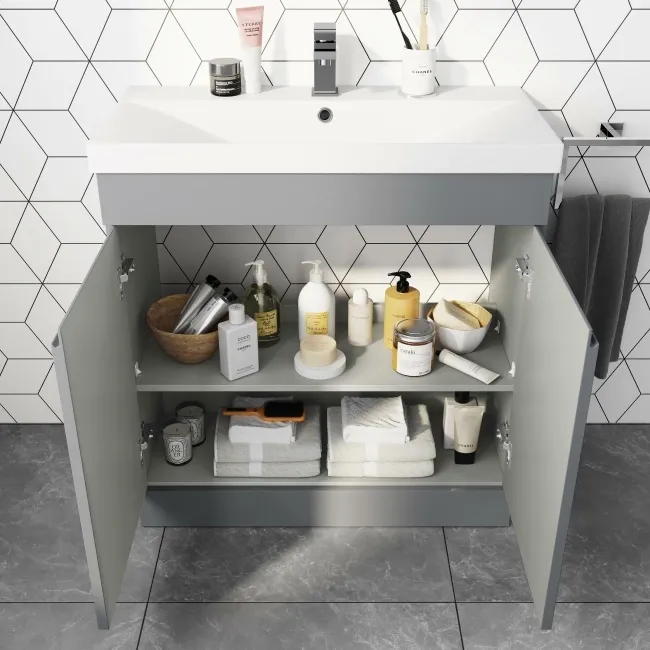 Trent Stone Grey Basin Vanity 800mm