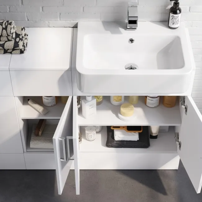 Harper Gloss White Combination Vanity Basin and Miami Toilet 1500mm