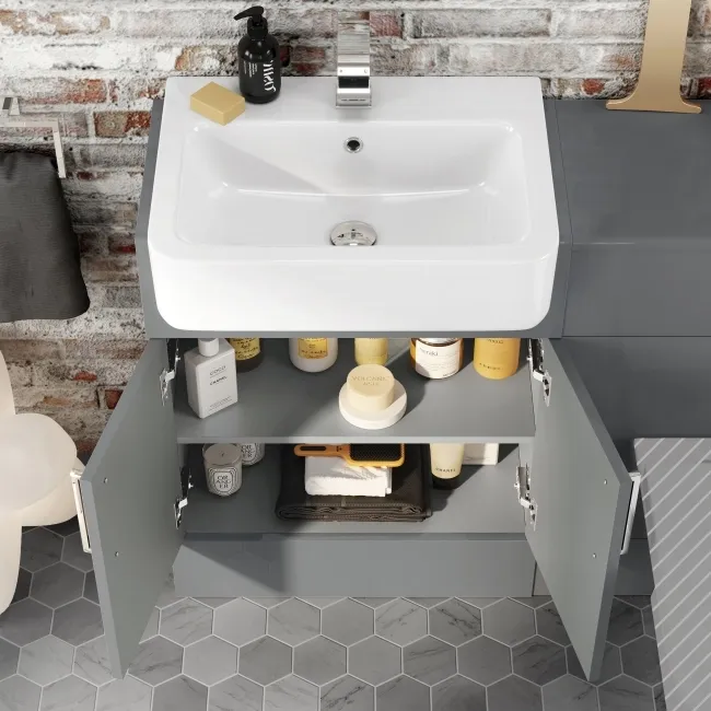 Harper Stone Grey Basin Vanity and Back To Wall Toilet Unit 1200mm