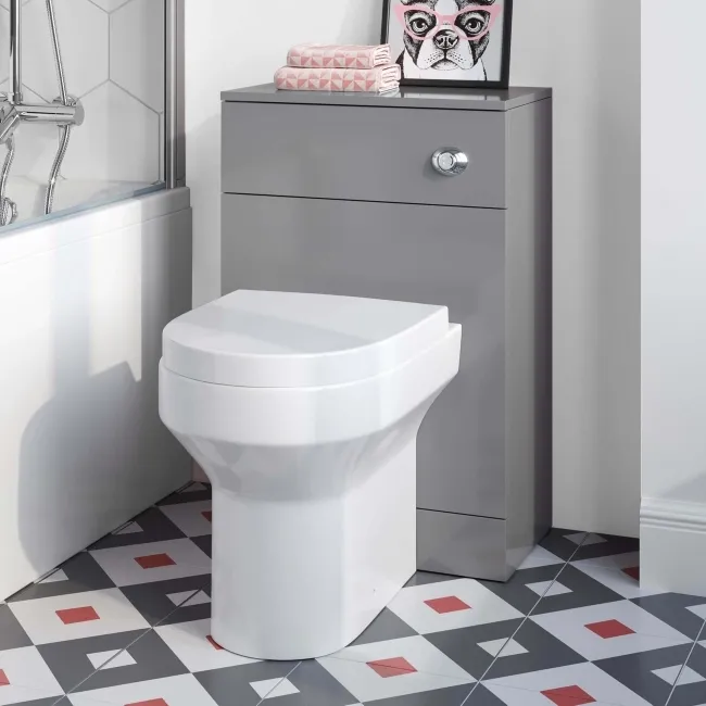 Quartz Stone Grey Back To Wall Unit and Denver Toilet