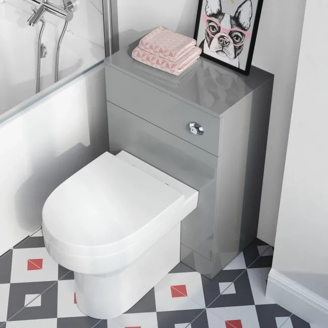 Quartz Stone Grey Back To Wall Unit and Denver Toilet