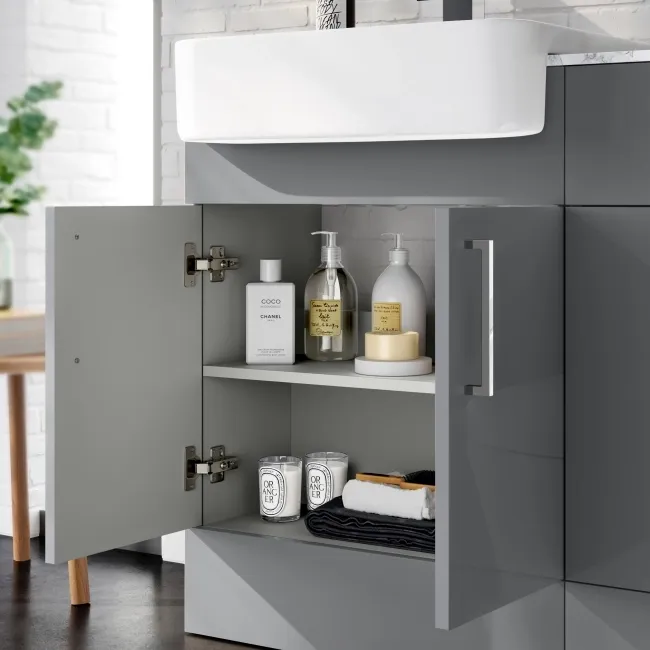 Harper Stone Grey Combination Vanity Basin with Marble Top & Miami Toilet 1200mm