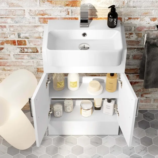 Harper Gloss White Vanity with Semi Recessed Basin 500mm