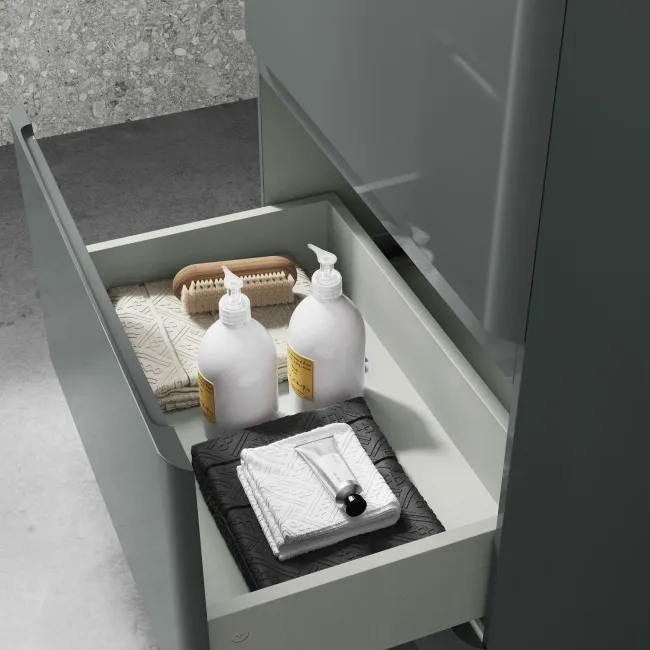 Corsica Storm Grey Drawer Vanity with Oval Counter Top Basin 600mm