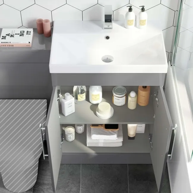 Avon Stone Grey Basin Vanity and Back To Wall Unit 1100mm