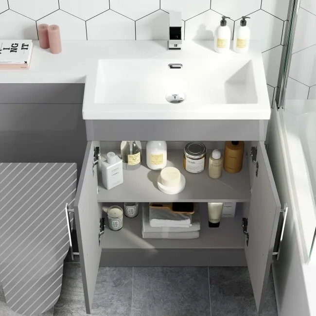 Avon Stone Grey Basin Vanity and Back To Wall Unit 1100mm - Right Handed