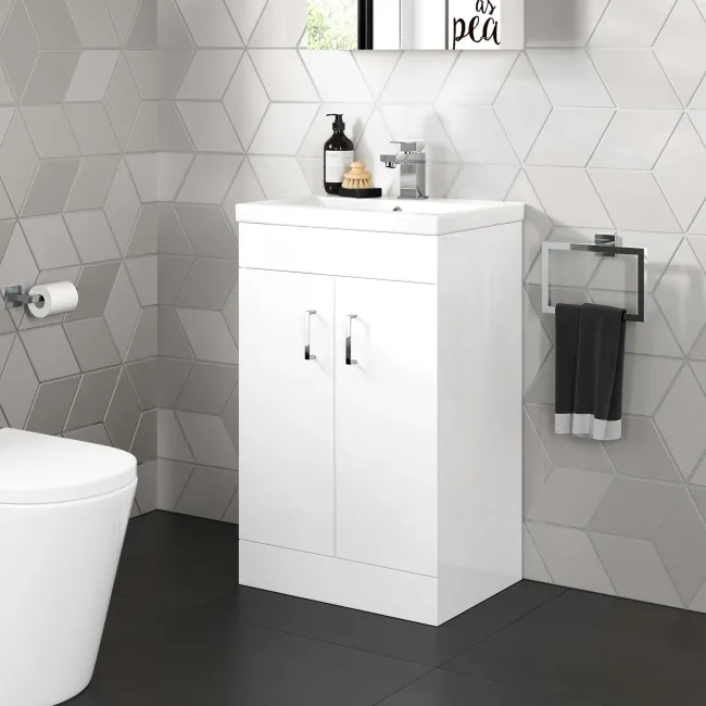 Mersey Gloss White Basin Vanity 500mm