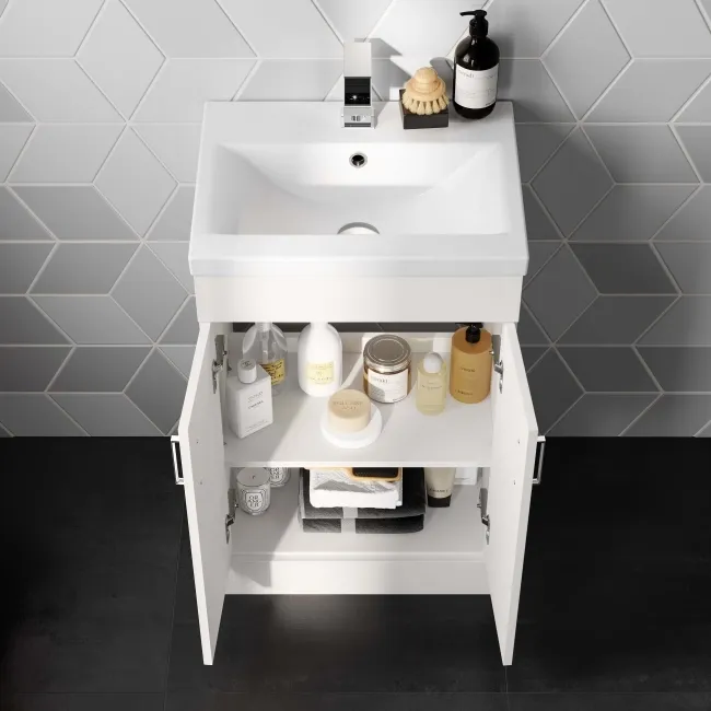 Mersey Gloss White Basin Vanity 500mm