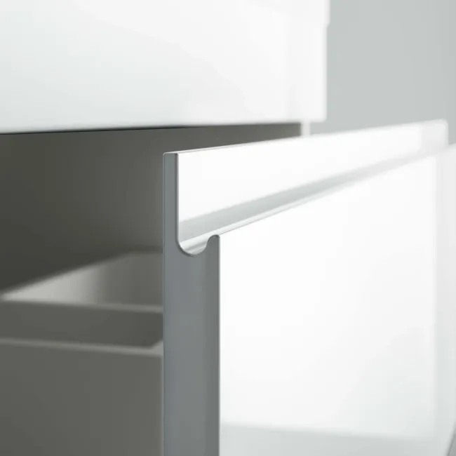 Trent Gloss White Wall Hung Drawer 800mm with Marble Top 800mm - Excludes Counter Top Basin