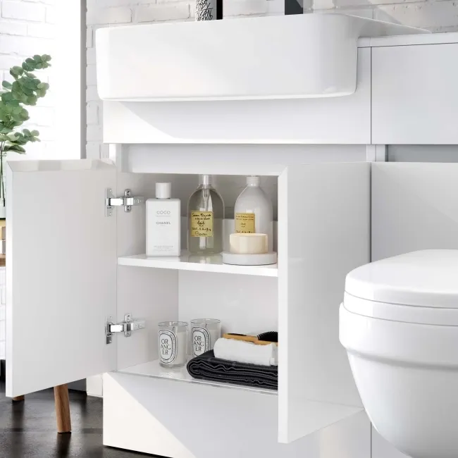 Foster Gloss White Combination Vanity Basin and Seattle Toilet 1200mm