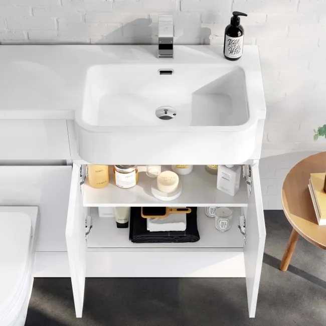 Foster Gloss White Combination Vanity Basin and Seattle Toilet 1200mm - Right Handed