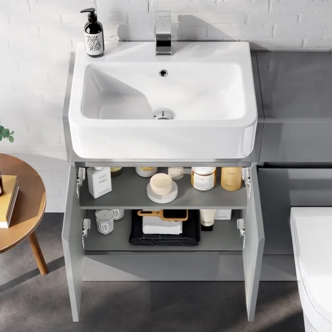 Foster Stone Grey Vanity with Semi Recessed Basin 600mm