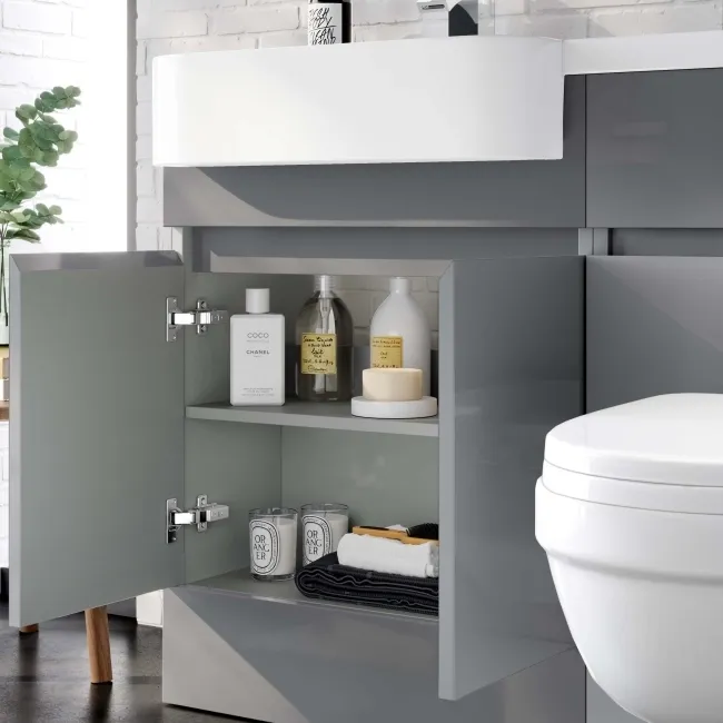 Foster Stone Grey Combination Vanity Basin and Seattle Toilet 1200mm - Left Handed