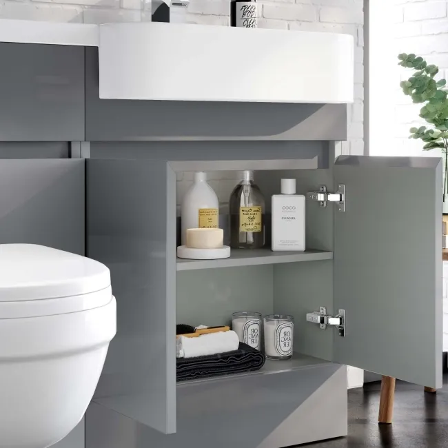 Foster Stone Grey Combination Vanity Basin and Seattle Toilet 1200mm - Right Handed