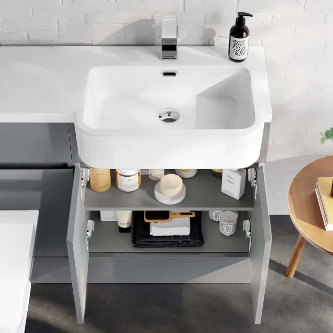 Foster Stone Grey Combination Vanity Basin and Atlanta Toilet 1200mm - Right Handed