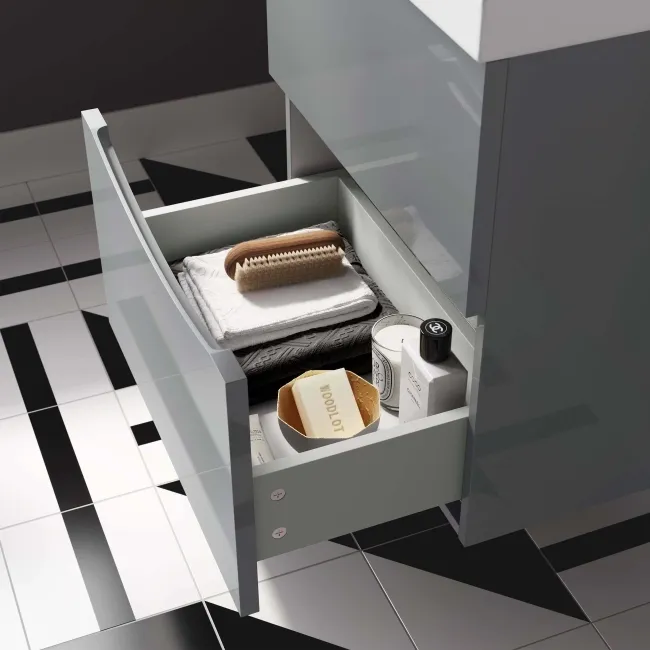 Austin Stone Grey Basin Drawer Vanity 500mm and Atlanta Back To Wall Toilet Set