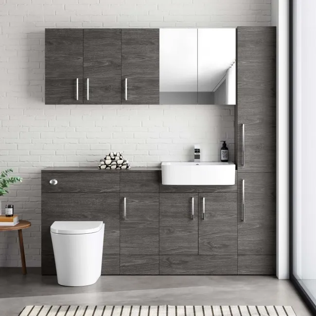 Charcoal Elm Back To Wall Unit and Boston Toilet