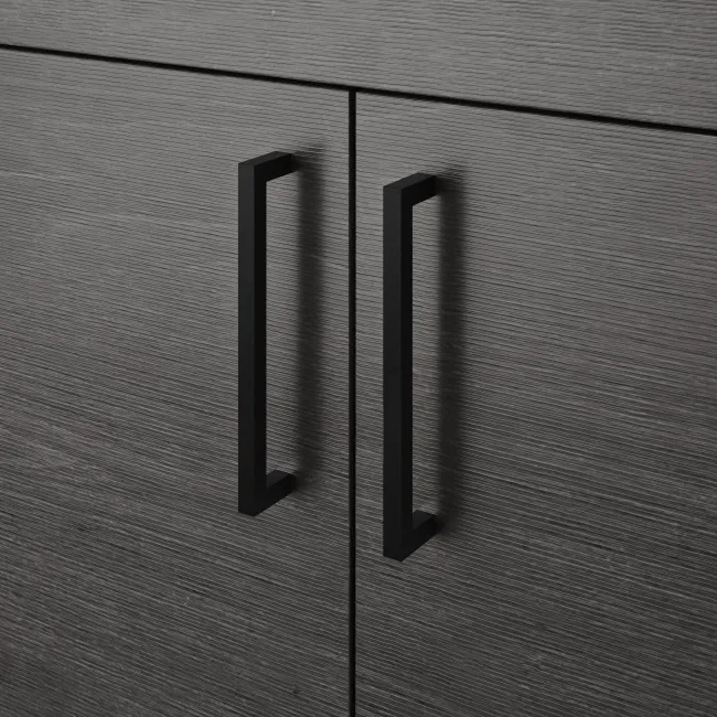 Harper Charcoal Elm Combination Vanity Basin and Boston Toilet 1200mm - Black Accents