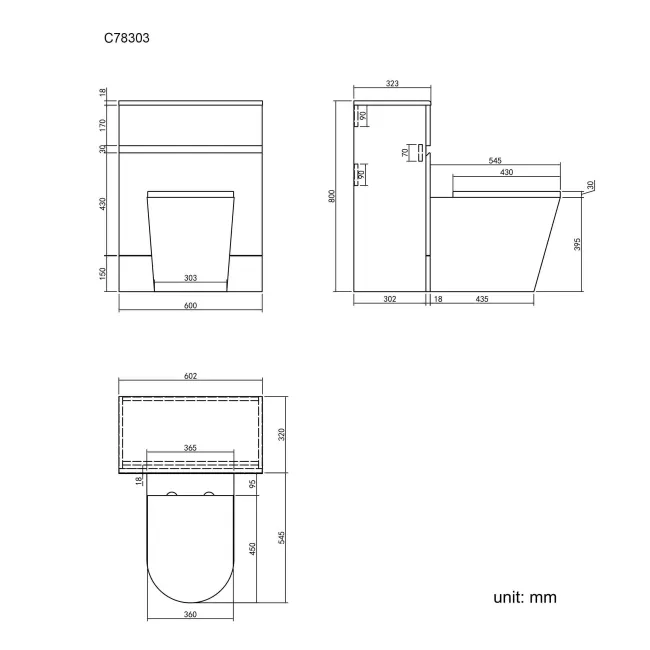 Foster Stone Grey Back To Wall Unit and Boston Toilet