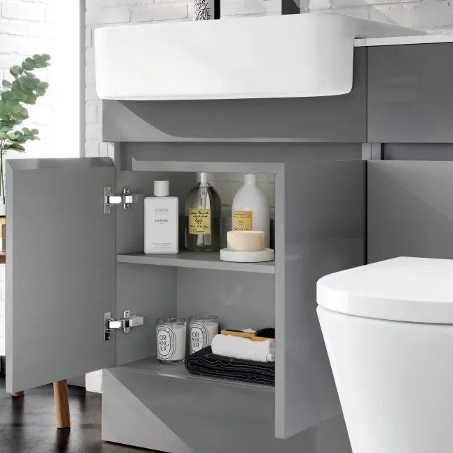 Foster Stone Grey Combination Vanity Basin with Marble Top & Boston Toilet 1200mm