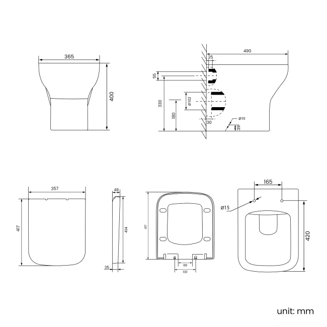 Monaco Graphite Grey Combination Vanity Basin with Marble Top & Atlanta Toilet 1200mm - Brushed Brass Accents