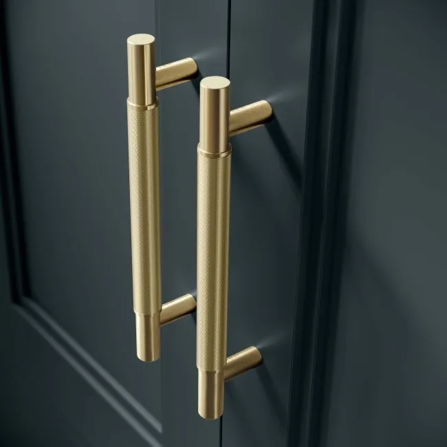 Monaco Inky Blue Traditional Basin Vanity 600mm - Brass Knurled Handles