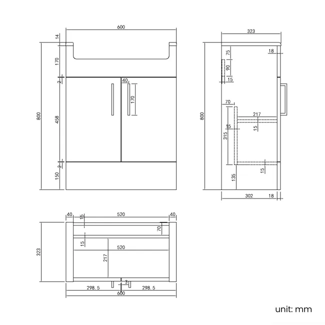 Harper Stone Grey Basin Vanity with Marble Top & Back To Wall Unit 1200mm (Excludes Toilet) - Brushed Brass Accents