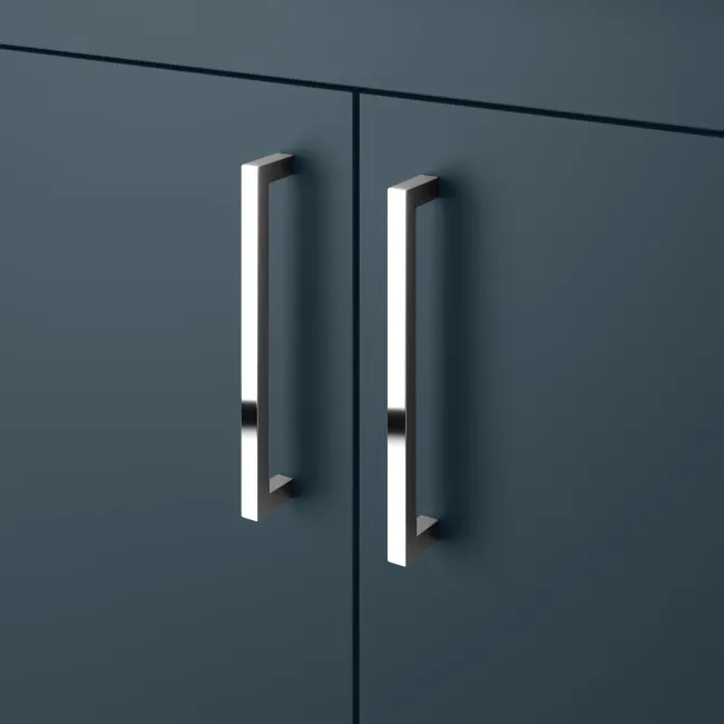 Harper Navy Blue Basin Vanity with Marble Top & Back To Wall Unit 1200mm - Excludes Toilet