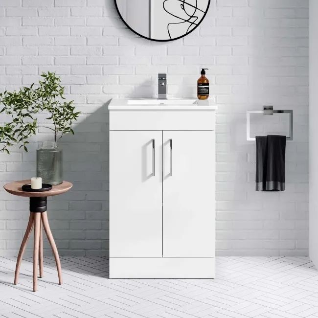 Mersey Gloss White Basin Vanity 500mm