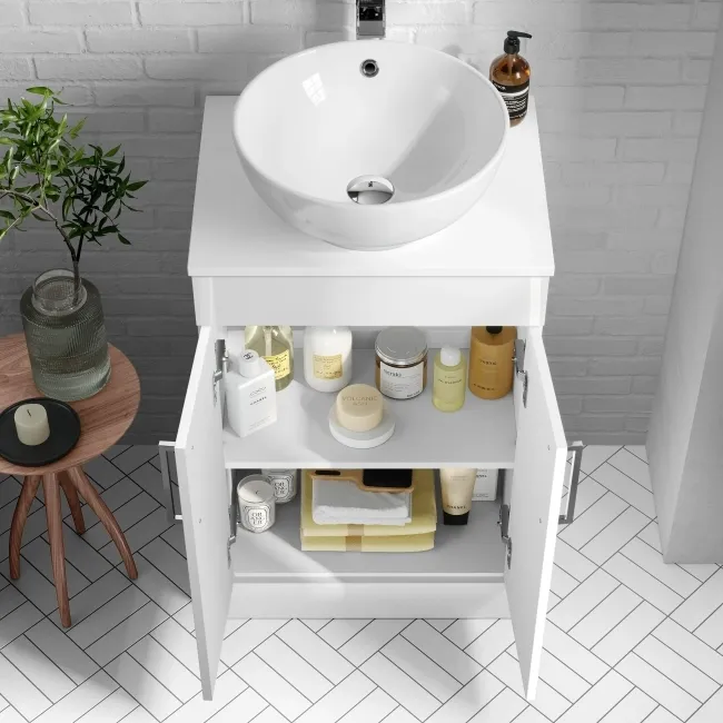 Mersey Gloss White Vanity with Mesa Basin 500mm