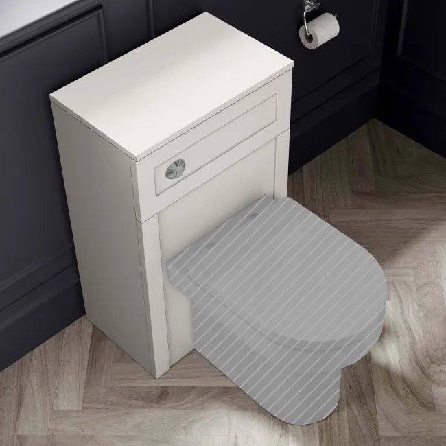 Capri Cotton White Basin Vanity and Back To Wall Unit 1050mm (Excludes Toilet) - Chrome Handles