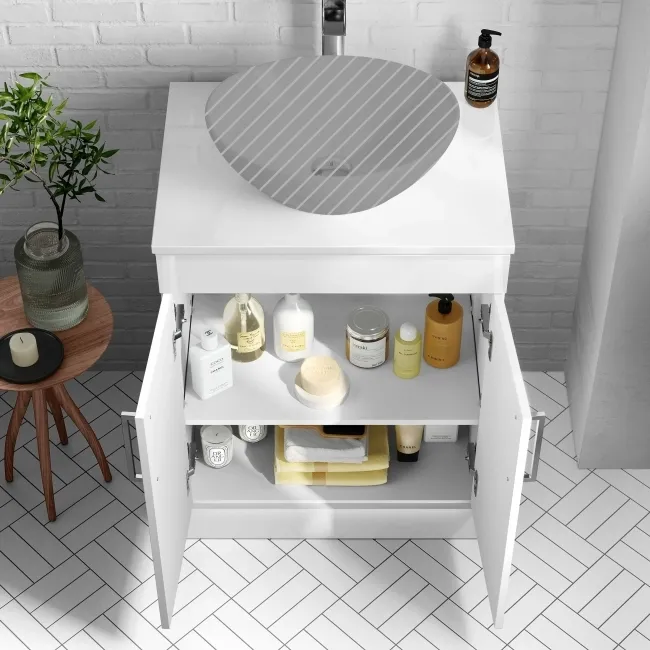 Mersey Gloss White Vanity 600mm - Excludes Counter Top Basin