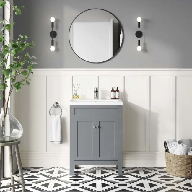Bermuda Dove Grey Basin Vanity 600mm