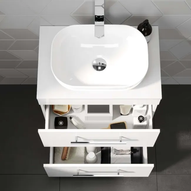 Avon Gloss White Drawer 600mm - Excludes Counter Top Basin