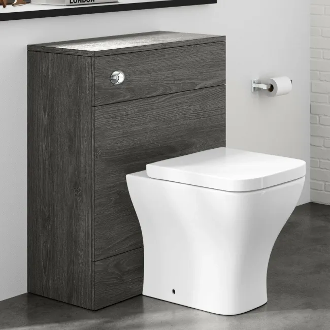 Charcoal Elm Back To Wall Unit and Atlanta Toilet